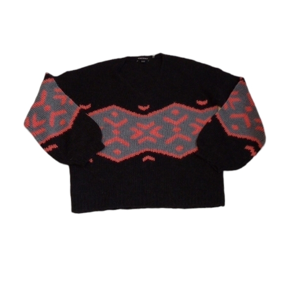 Repeat Womens Sweater Sz XXS Alpaca Wool Black Pink Oversized Warm Winter Fall - Picture 1 of 8